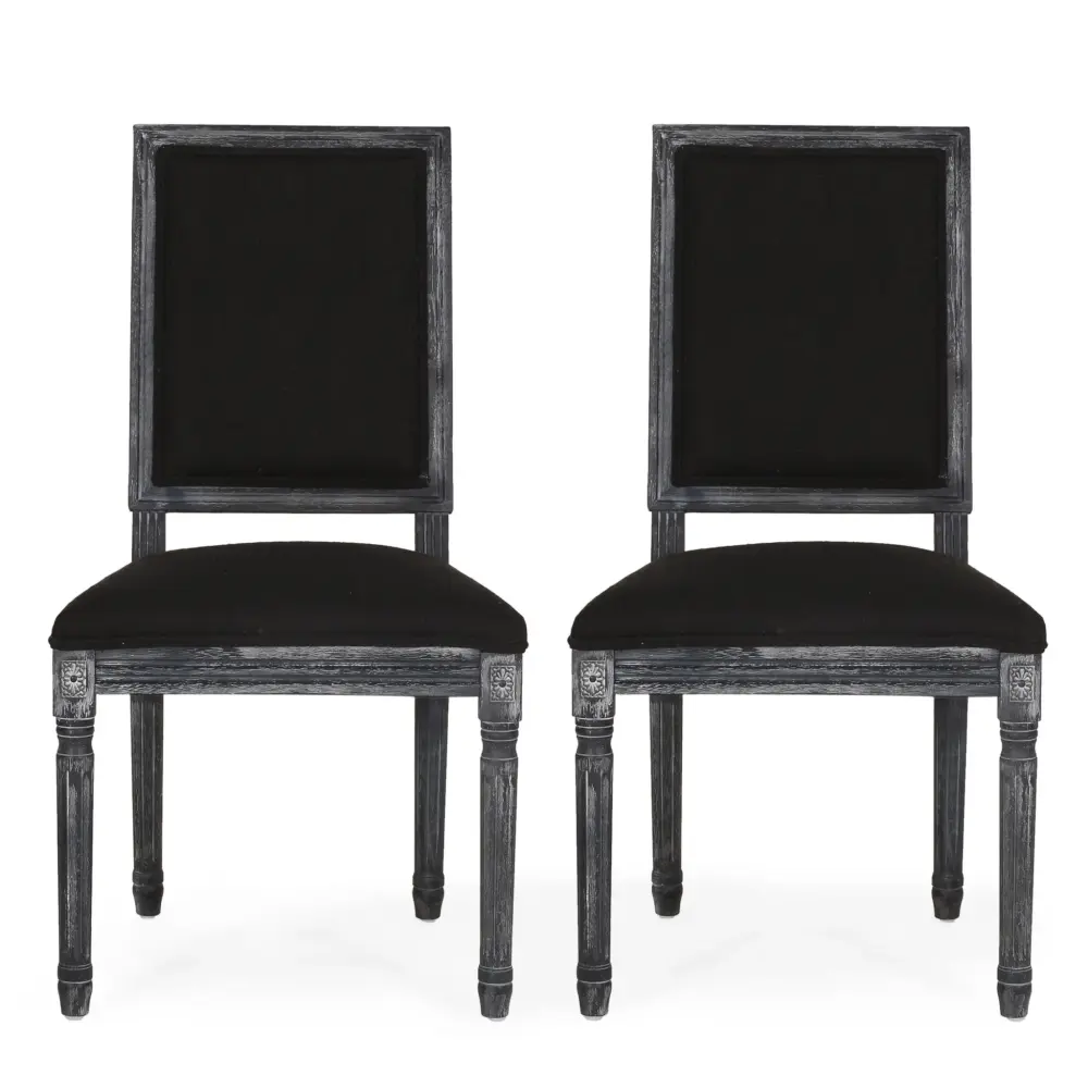 French Country Style Dining Chair Upholstered Seating And Fluted Legs