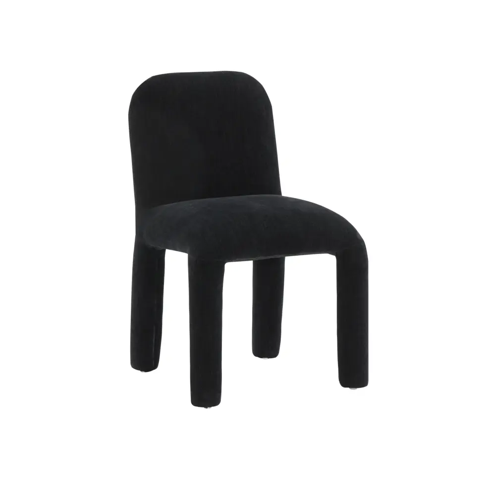 Georgia Midnight Jet-black Chenille Dining Chair - UK