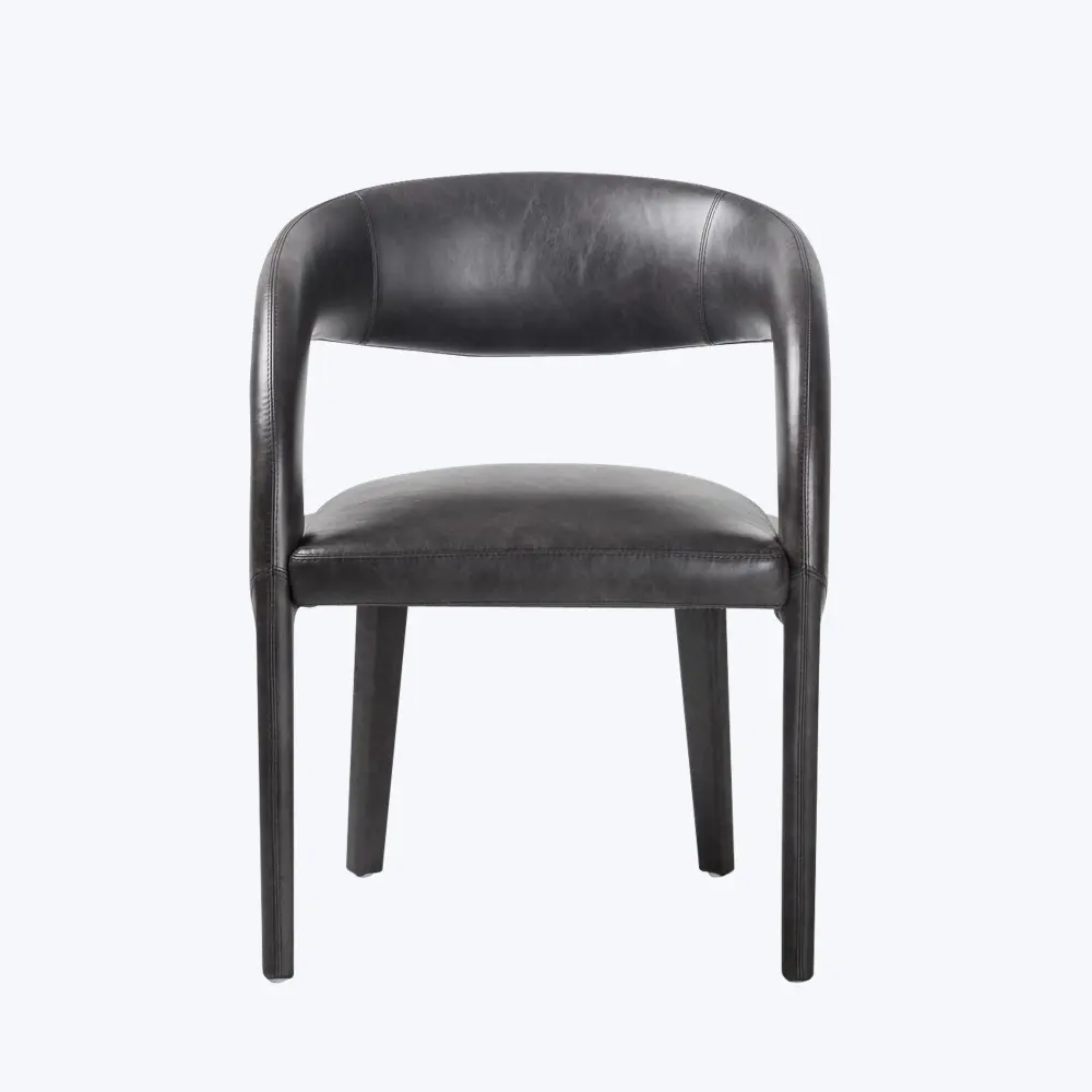 Hawkins Leather Dining Chair Solid Hardwood Top
