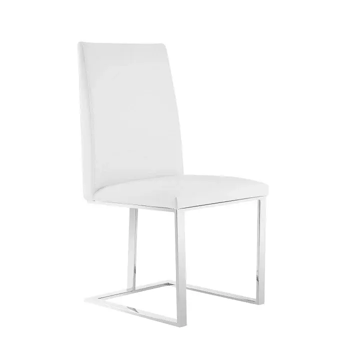 Modrest Frankie - Modern Chalk & Brushed Stainless Steel Dining Chair