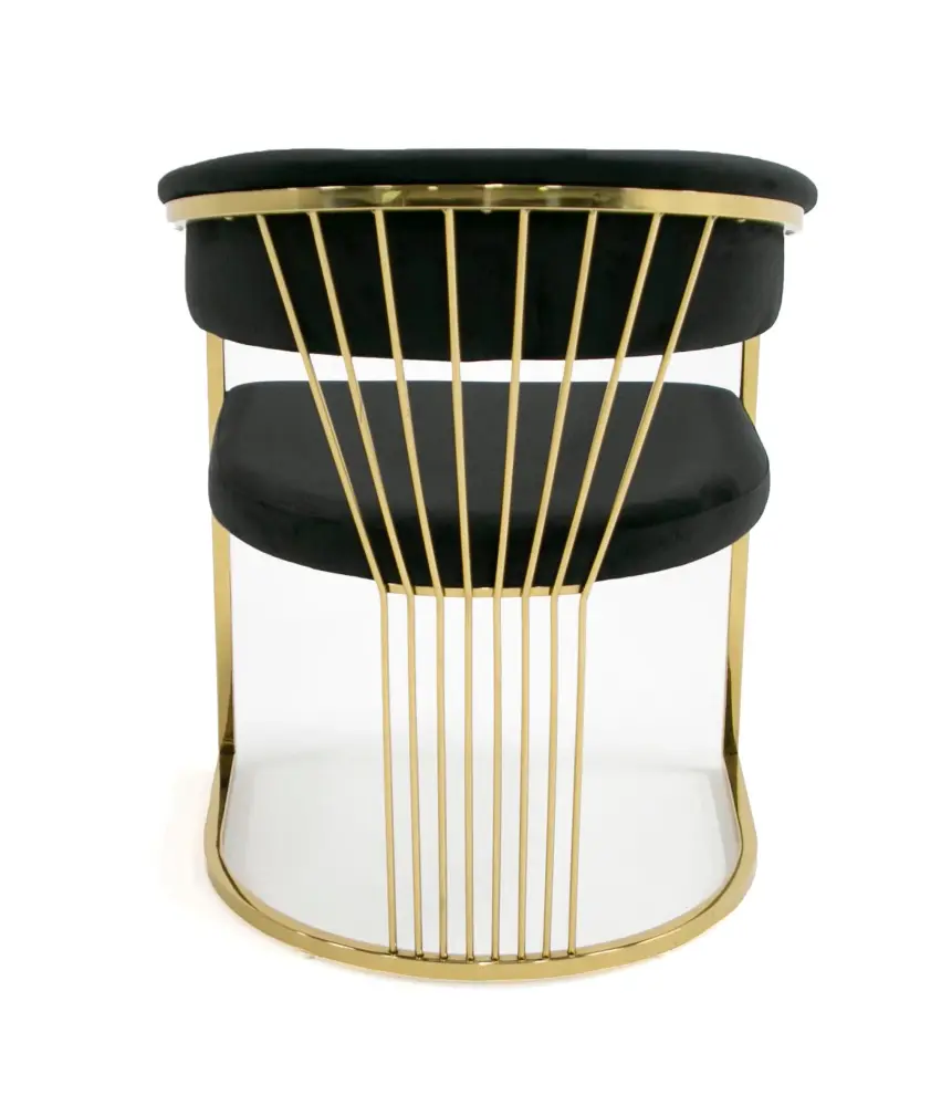 Modrest Linda - Modern Black Velvet and Amber Dining Chair