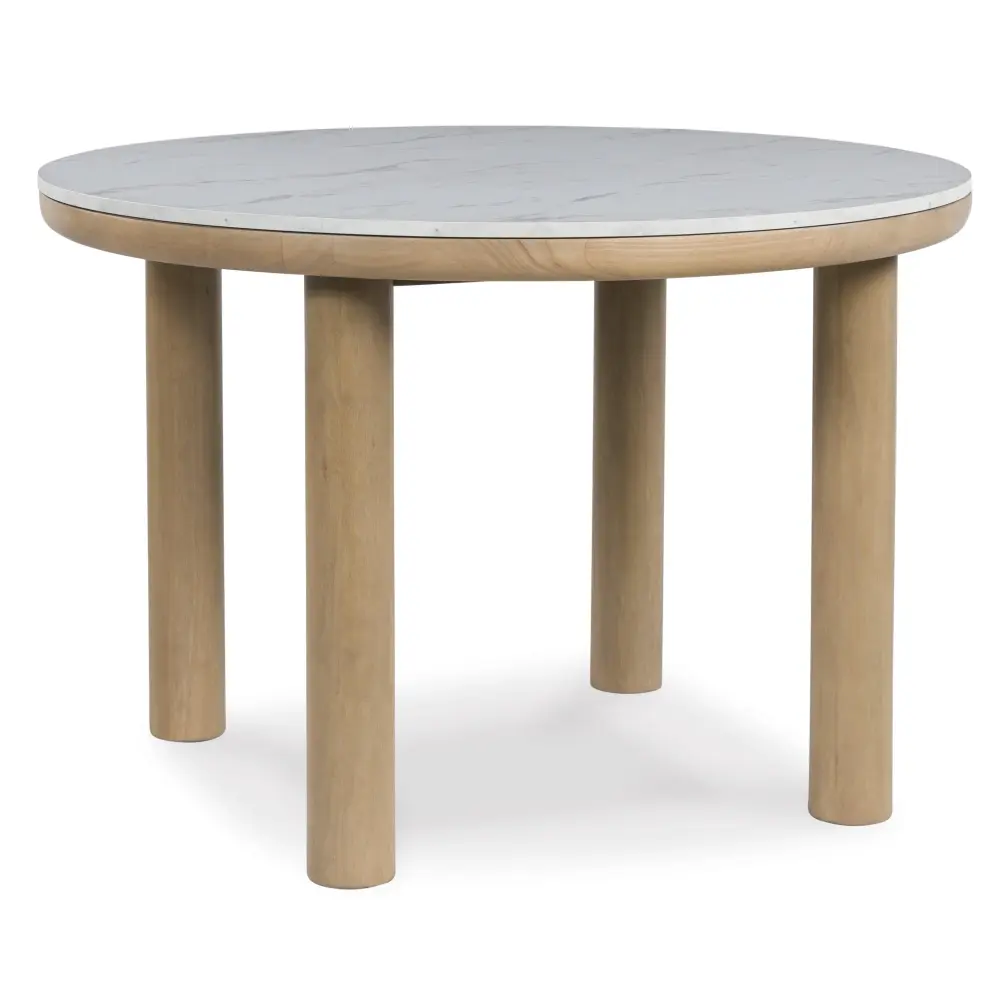 Diamond Modern Furniture Exclusive Design Round Sawdyn Dining Table Faux Marble Top D427-15