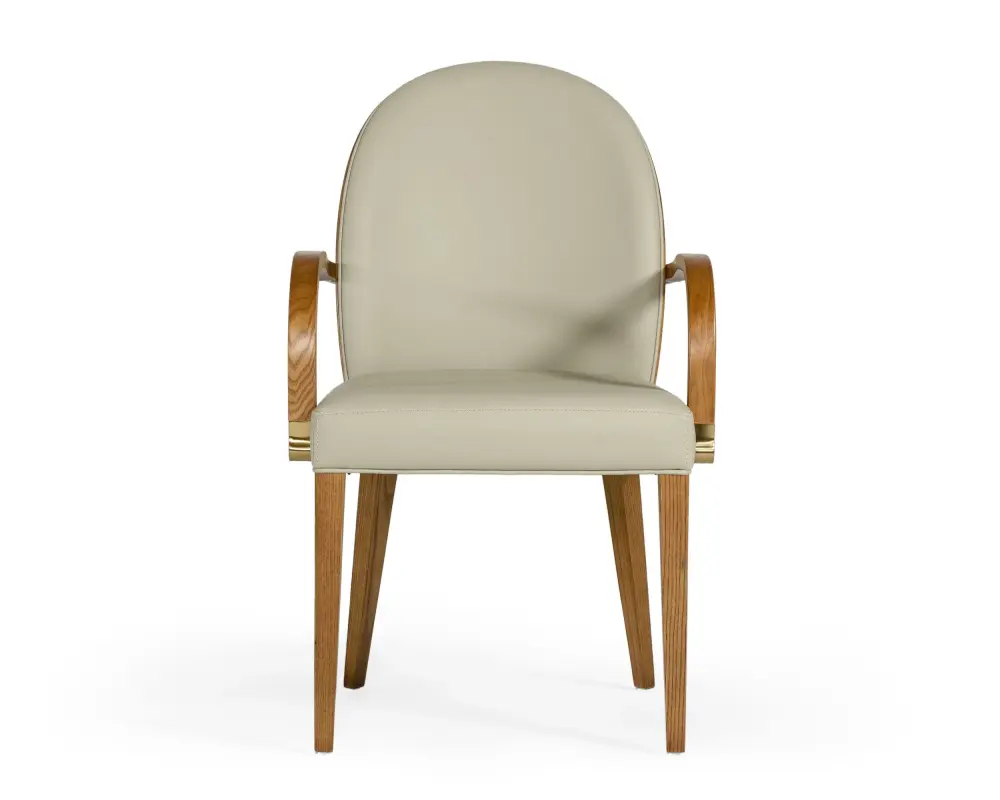 Modrest Rexford Modern Khaki & Walnut Dining Armchair