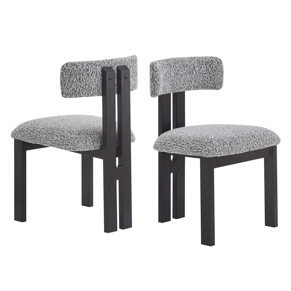 Modern Upholstered Armless Dining Chairs Metal Legs