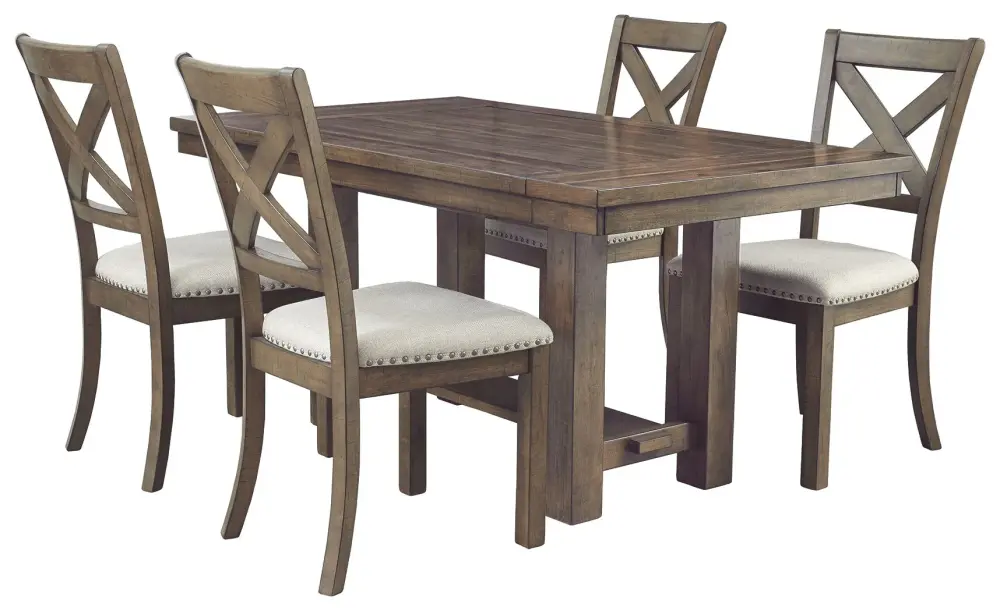Moriville - Rectangular Dining Room Extension Table - Grayish Chocolate - 6 Seater