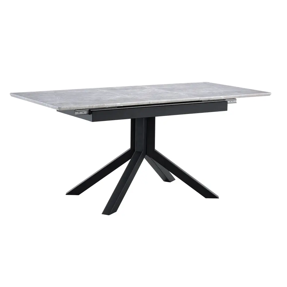 Rectangular Dining Table Geometric Legs Dining Room - Light Charcoal