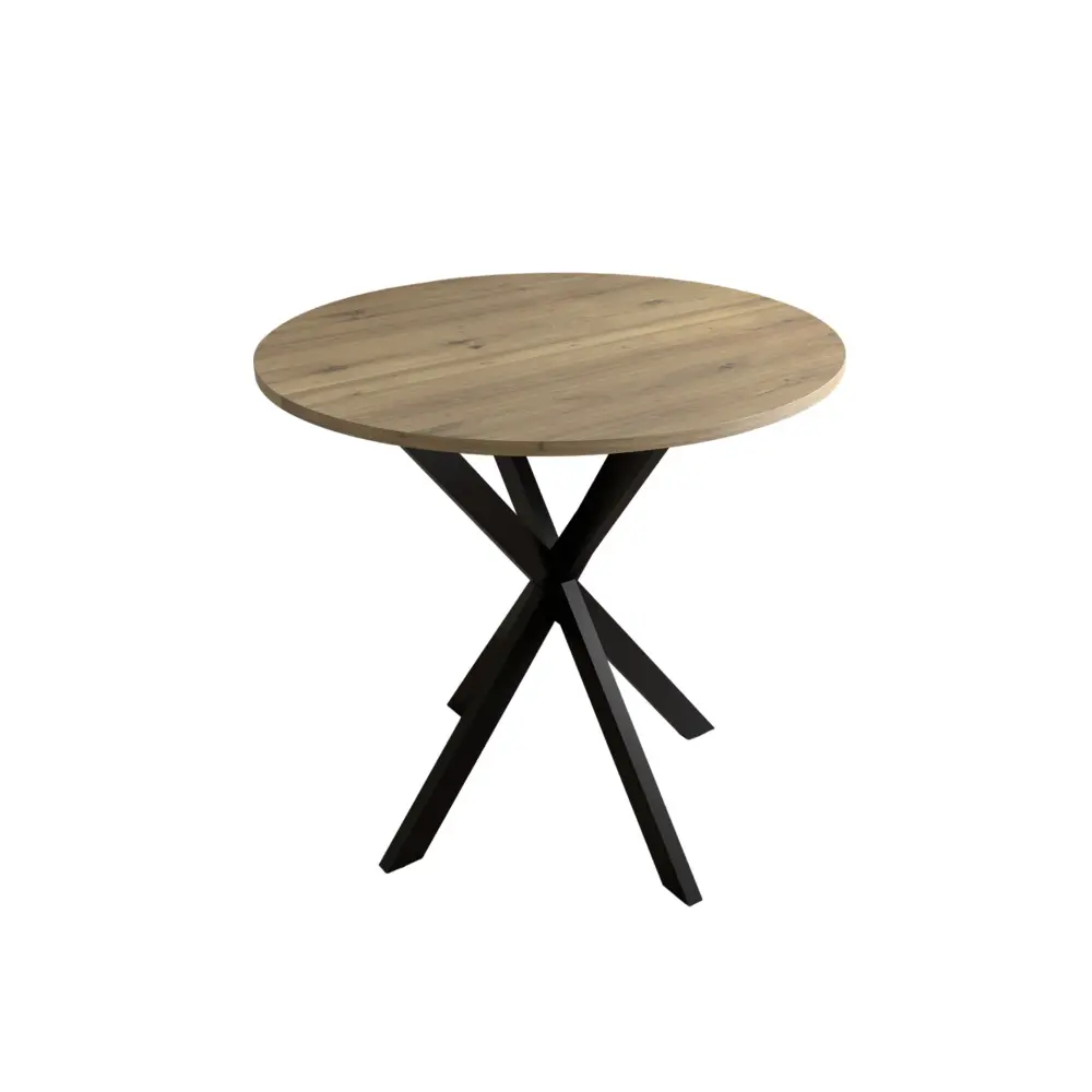 Round Dining Table 2 - 4 People, Compact Kitchen Or Dining Room - Rustic Chestnut