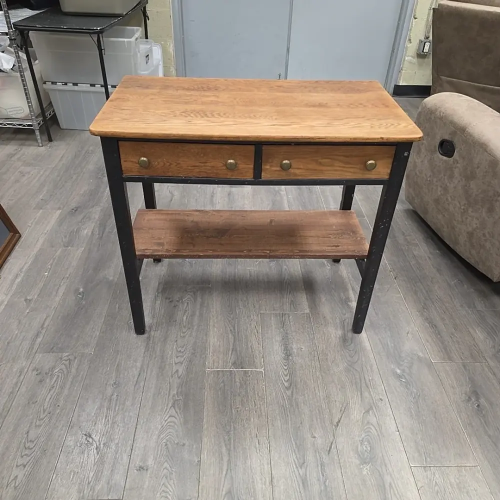 DIST. BLACK WOOD KITCHEN ISLAND