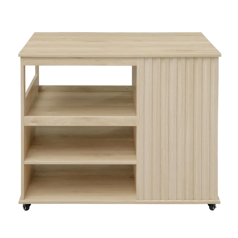 Kitchen Island Cart, Rolling Serving Utility Trolley Cart Modern Kitchen Island Storage Drawer Wine Rack Lockable Casters,...