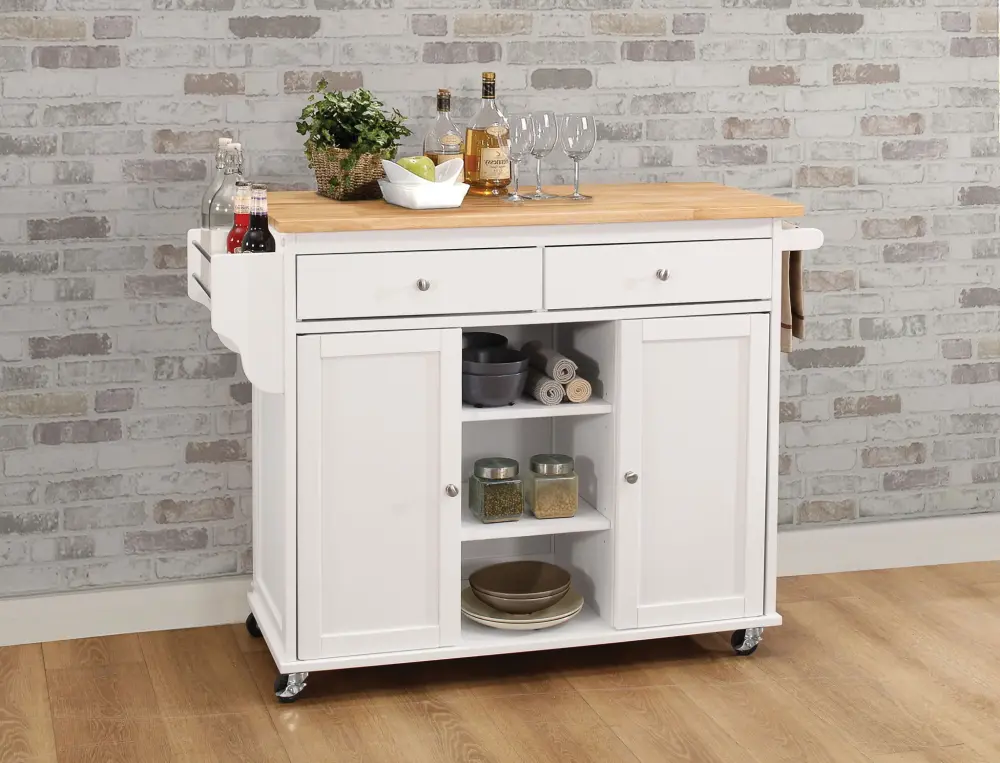 Tullarick - Kitchen Cart - Natural / Ivory