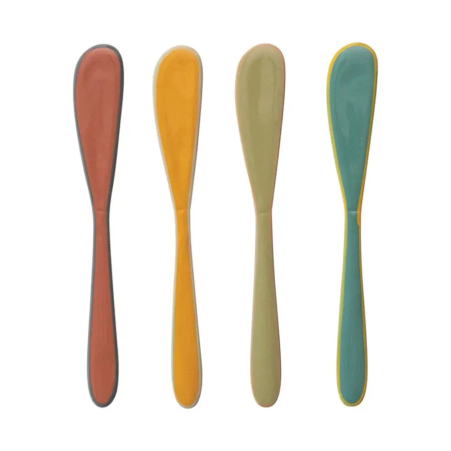 Enameled Stainless Steel Canape Knives - Set 4