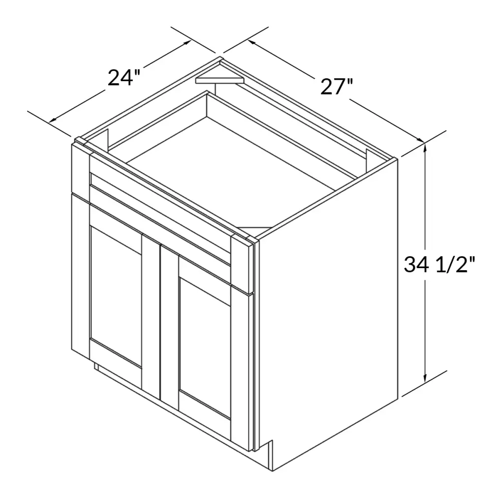 Base Kitchen Cabinet B27 Alpina Pearl LessCare 27 . width 34.5 . height 24 . depth