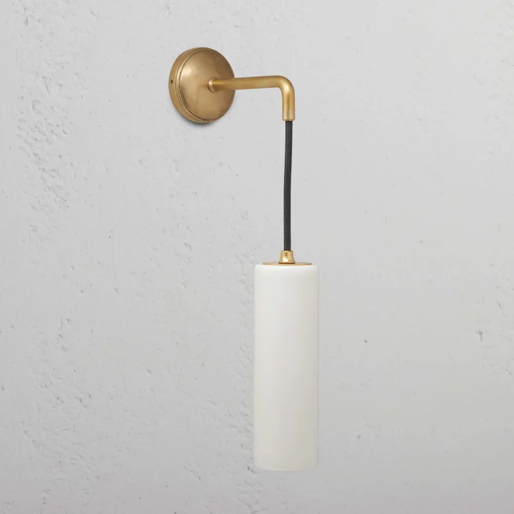 Claremont Modest Hanging Wall Light Fine Porcelain - Antique Brass