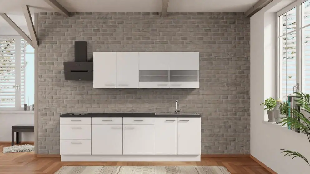 nobilia kitchen Bad Kreuznach 270 cm white modern concrete slate charcoal _-