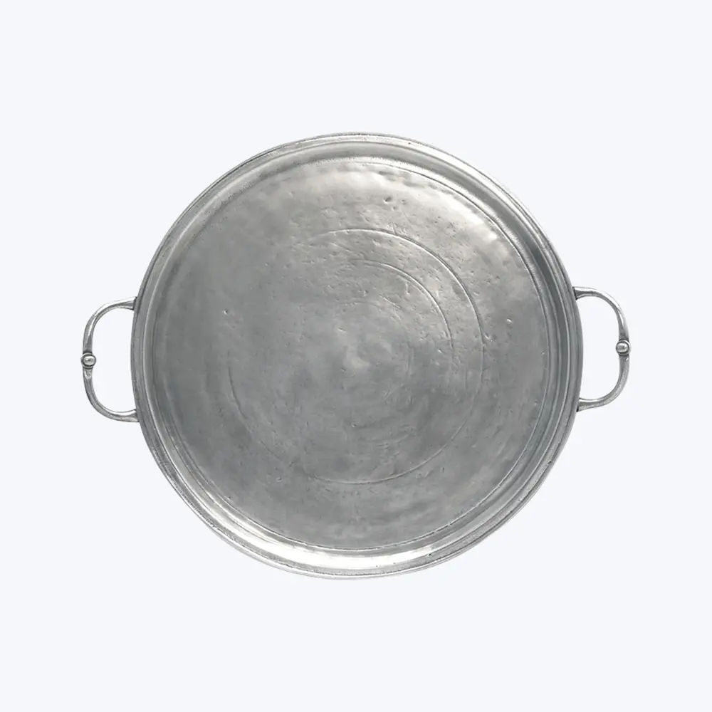 Round Tray Handles, Modest Brushed Nickel