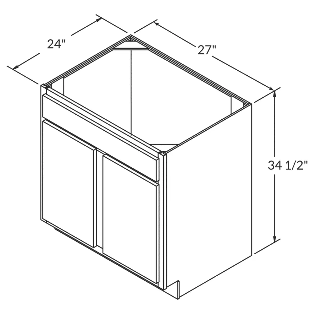 Sink Base Kitchen Cabinet SB27 Newport LessCare 27 . width 34.5 . height 24 . depth