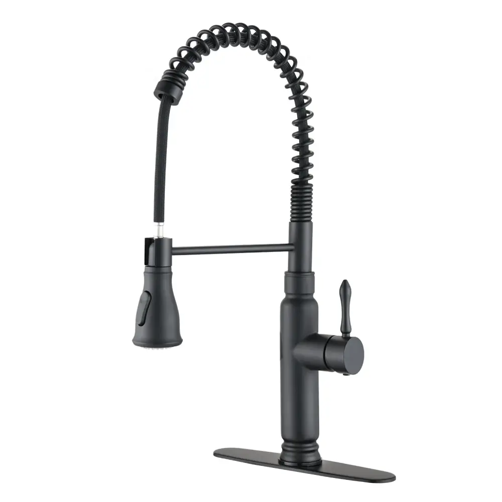 Touch Kitchen Faucets Pull Down/Out Sprayer Stainless Steel Single Handle - Dull Black