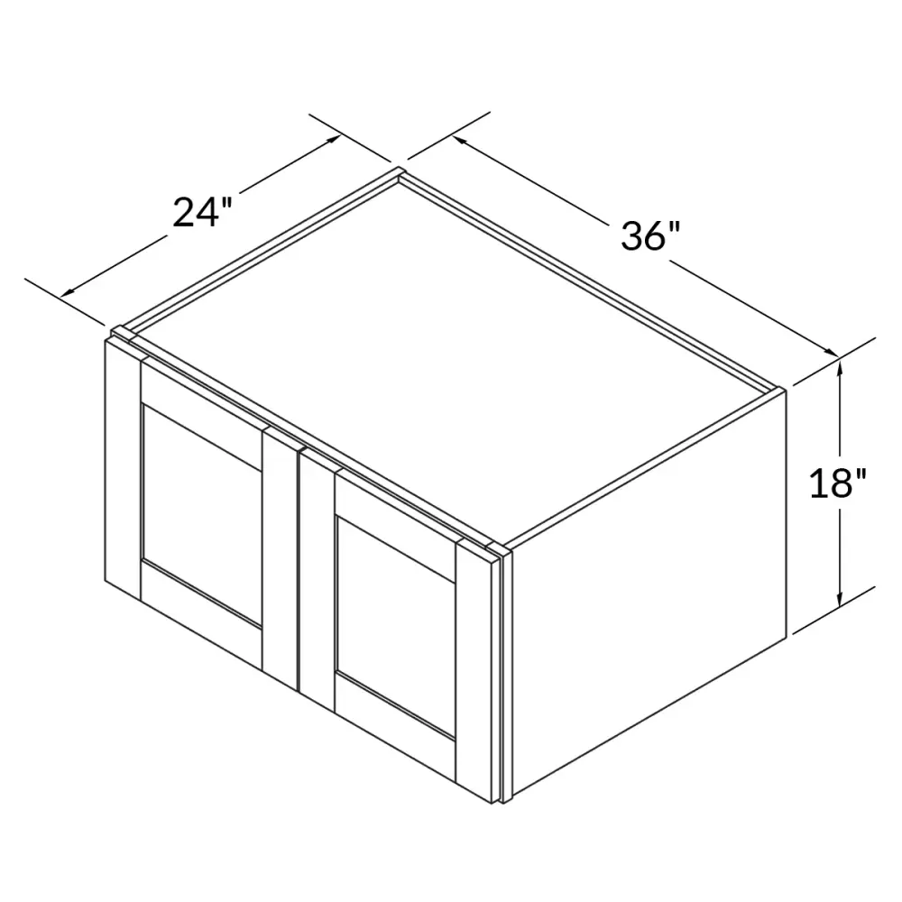 Wall Kitchen Cabinet W361824 Alpina Alabaster LessCare 36 . width 18 . height 24 . depth
