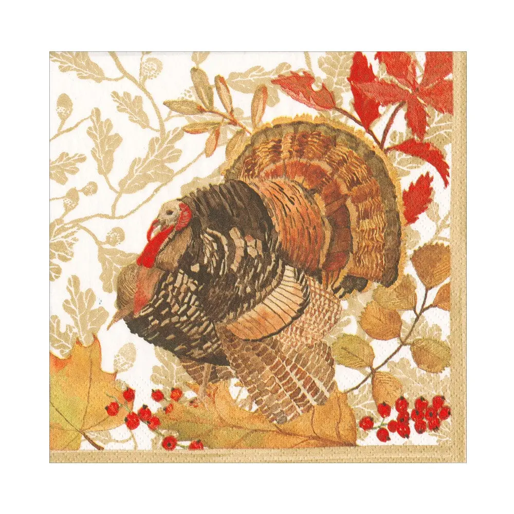 Woodland Turkey Paper Luncheon Napkins - 20 Per Package