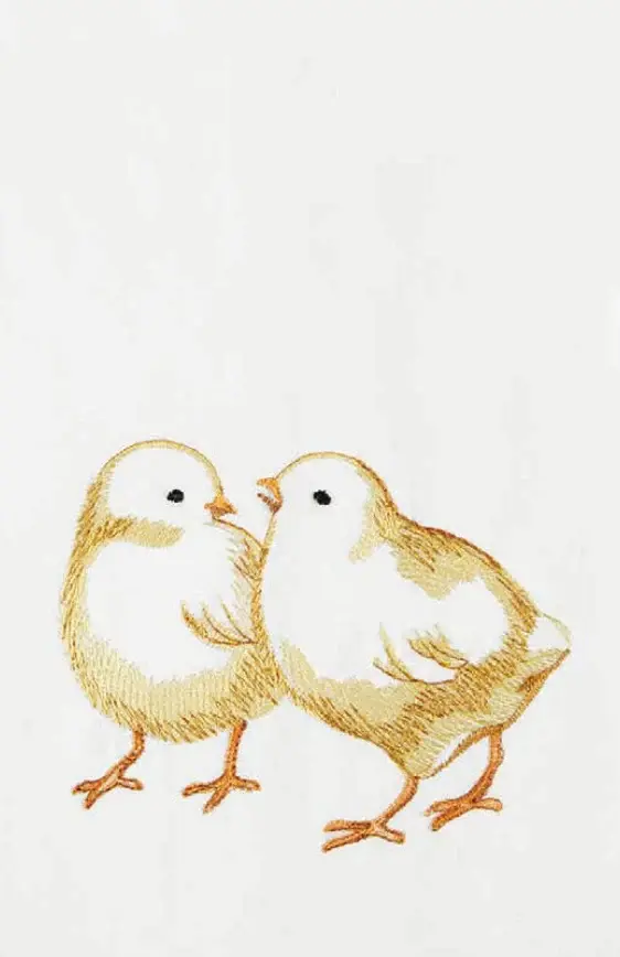 CUTE CHICKS EMBROIDERED KITCHEN TOWEL | Machine Washable |