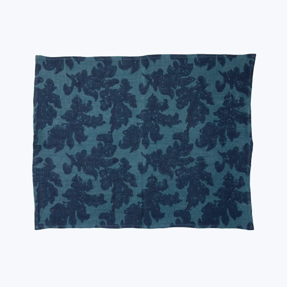 Teal Bold Floral Flax Placemat