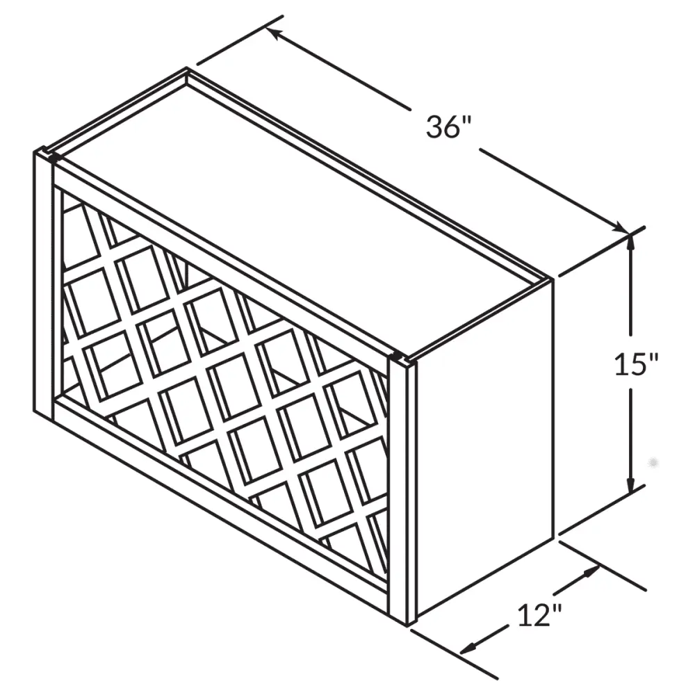 Wall-Mounted Rack Wine Rack Kitchen Cabinet WR3615 Newport LessCare 36 . width 15 . height 12 . depth