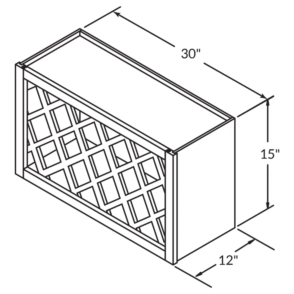 Wine Rack Kitchen Cabinet WR3015 Shaker Toffee LessCare 30 . width 15 . height 12 . depth 6 Containers