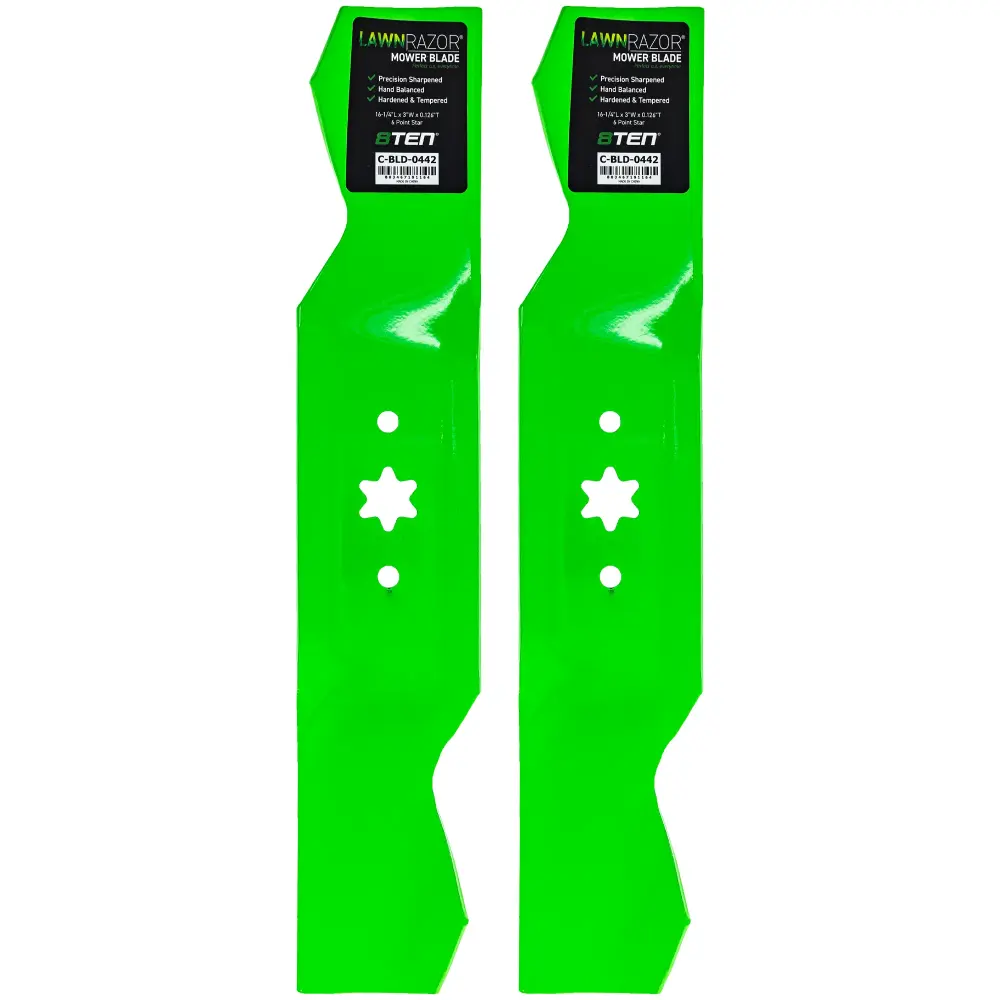 LawnRAZOR Notched High Lift Blade MTD Ranch King Servistar 942-0542 742-0542 | PAIR-SET