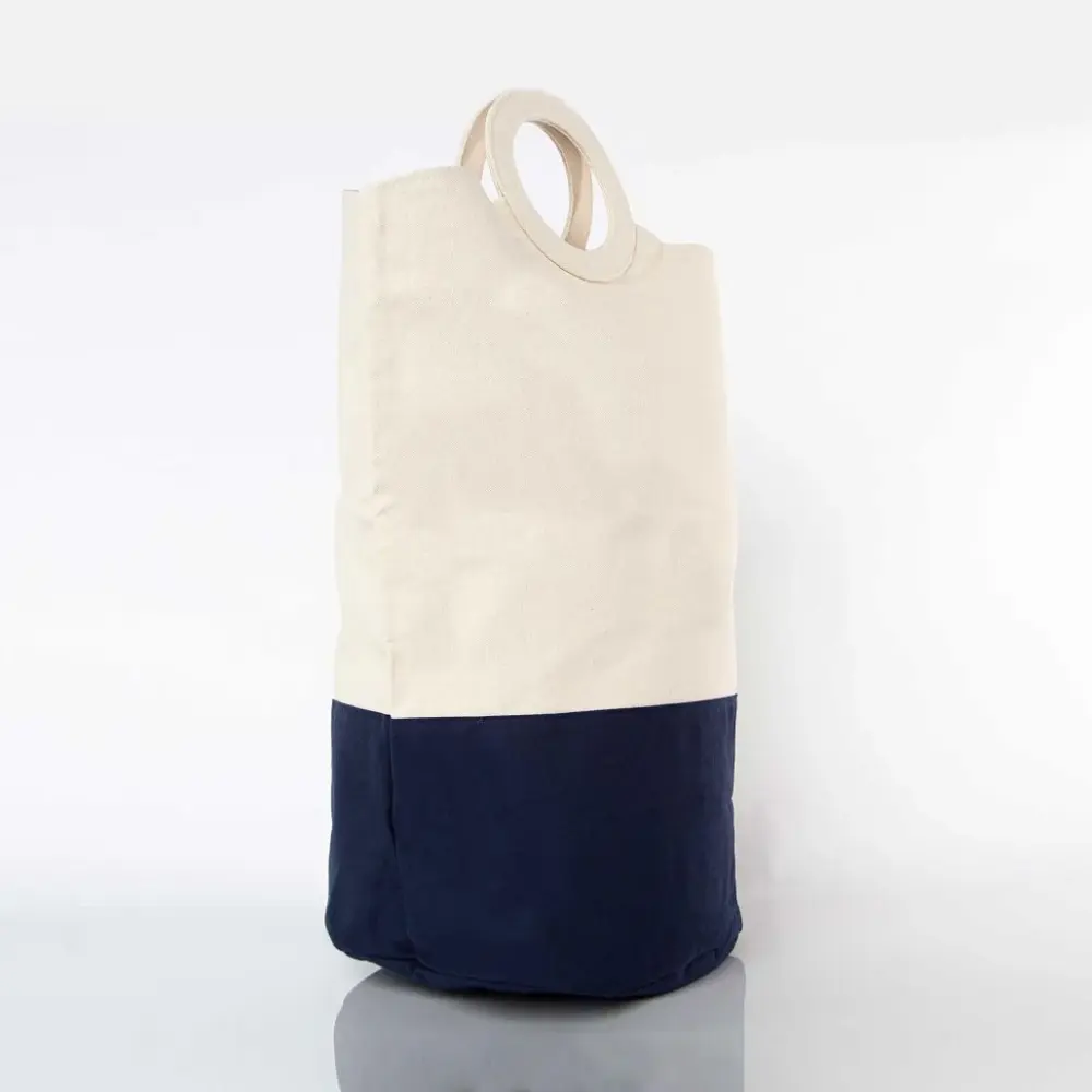 MONOGRAM CANVAS CHARCOAL HANDLE LAUNDRY HAMPER