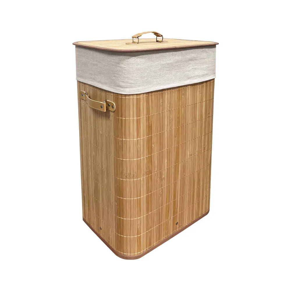 Bamboo Laundry Basket, 15.75'' x 11.8'' x 23.6'