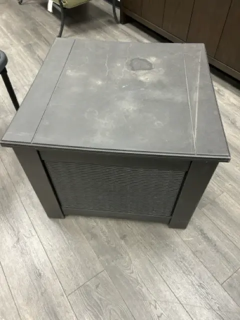 BROWN LIDDED STORAGE BIN