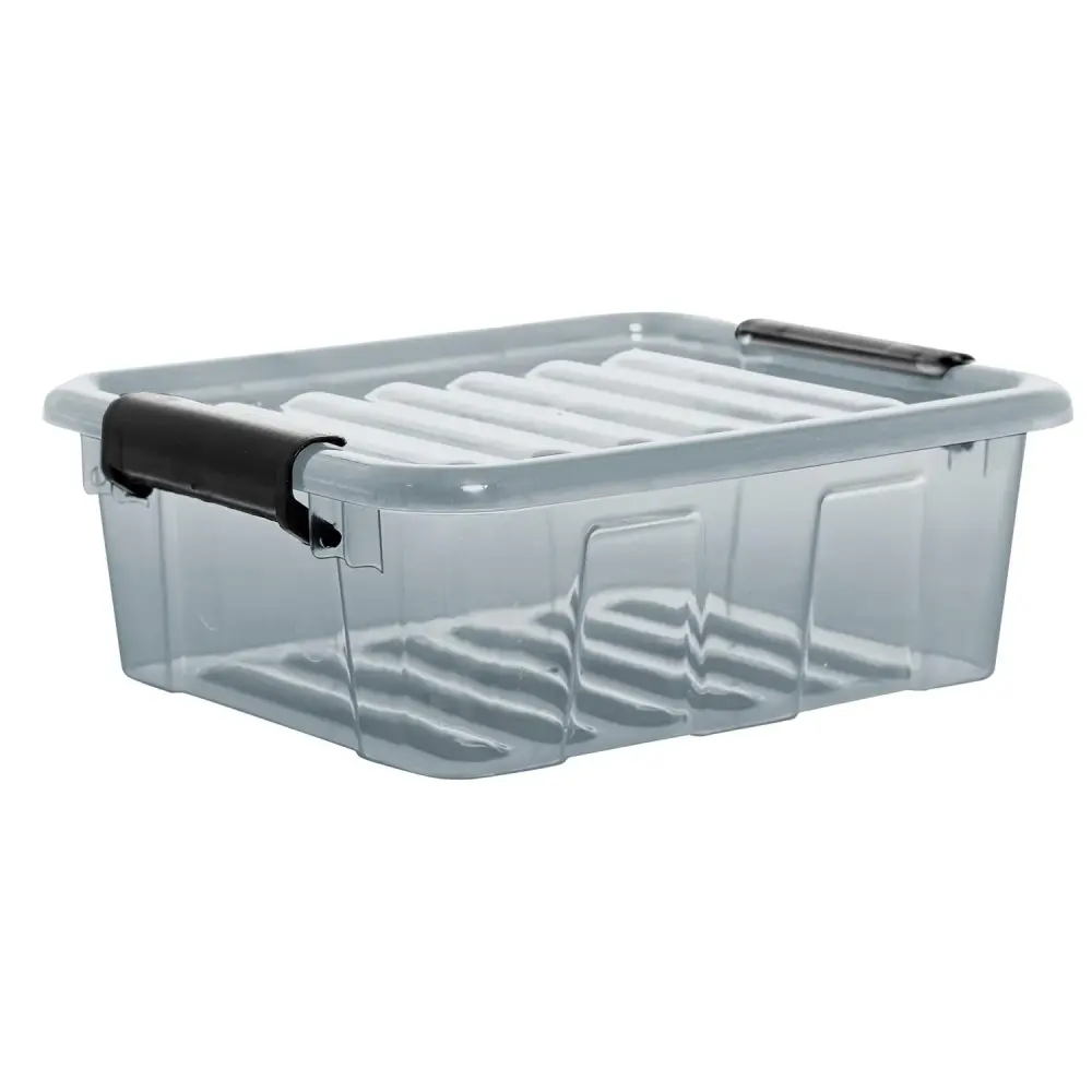 Modular Stacking Bin lid Plast Team Home Box 2L translucent grey