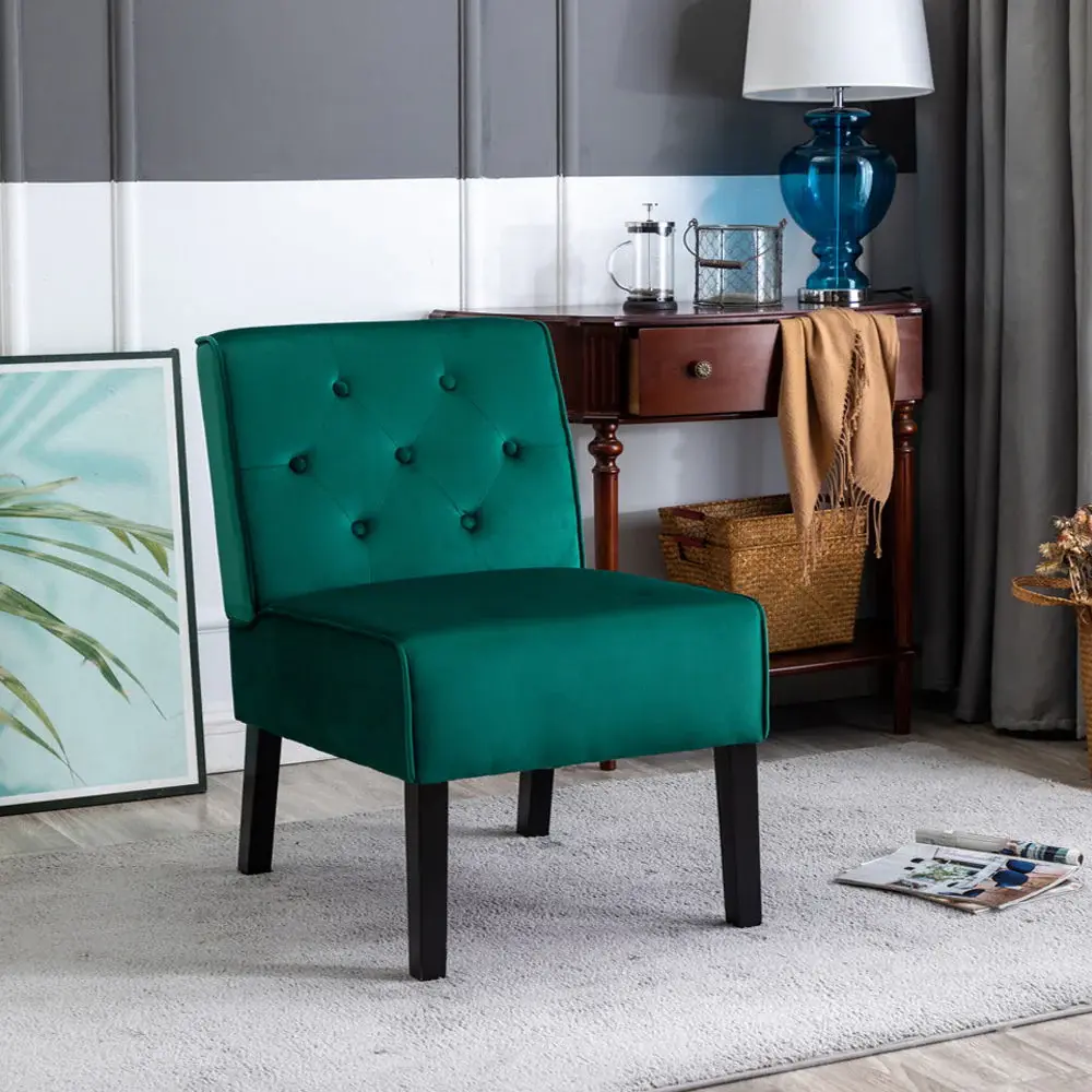 Reese - Living Room Armless Button Tufted Pattern Accent Chair place 2)