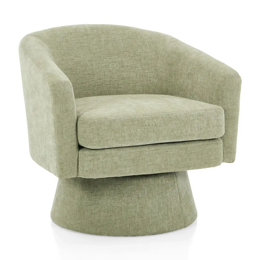 Swivel Barrel Chair Cushioning Living Room & Office, 360° Rotating - Olive