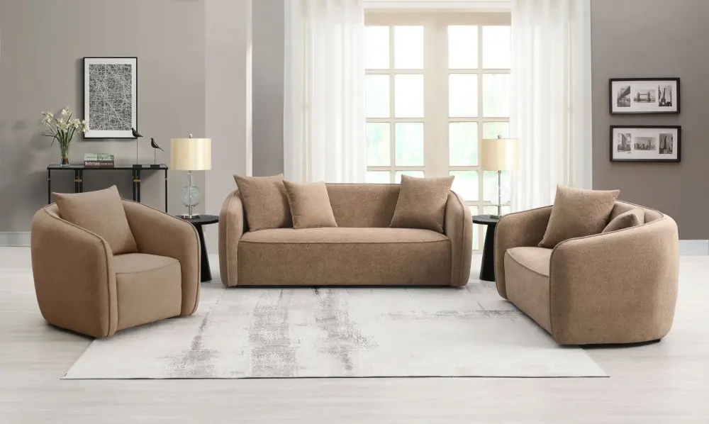 Keith - 3 Piece Living Room Adjust (Comes Matching Color Toss Pillows) : Contemporary Line