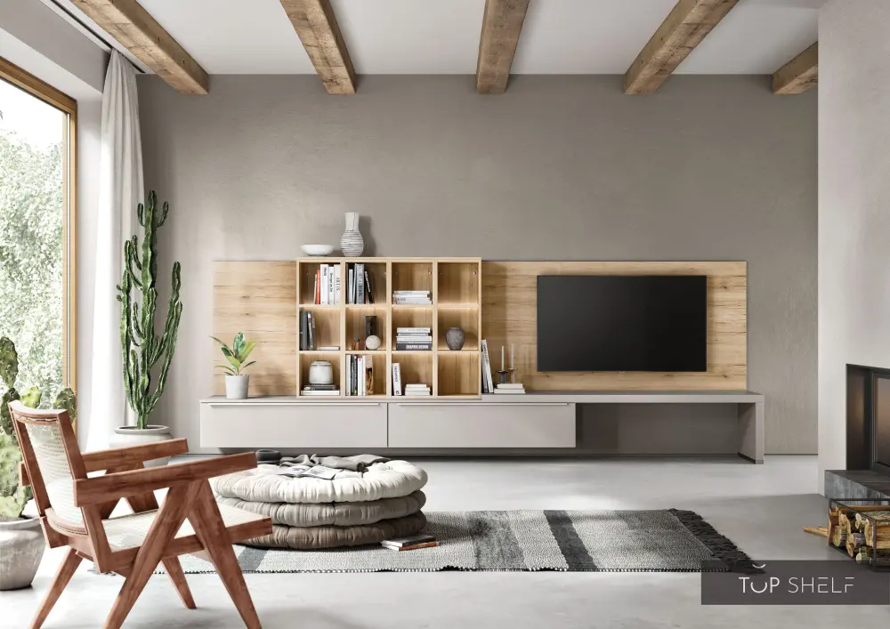 nobilia living wall lowboards living room place 360 cm touch 341 stone gray super matte