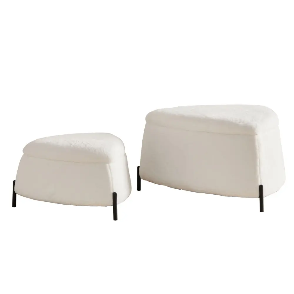 Upholstered Storage Ottoman Set Convertible Lid - 86 Inch Length