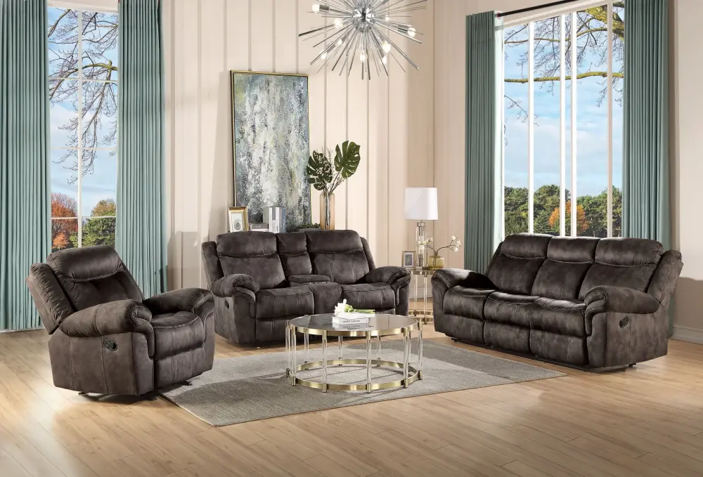 Zubaida - Two Tone 3 Piece Recliner Living Room Place Family Rooms