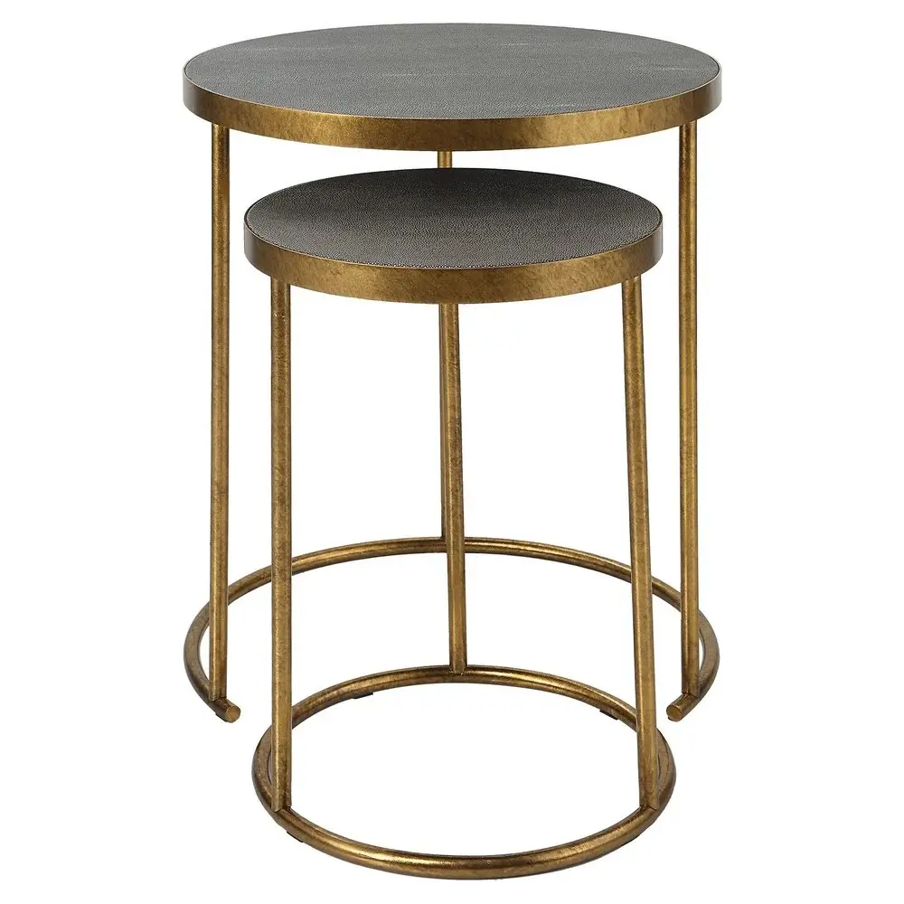 Aragon Set 2 Nesting Tables - Warm alloy
