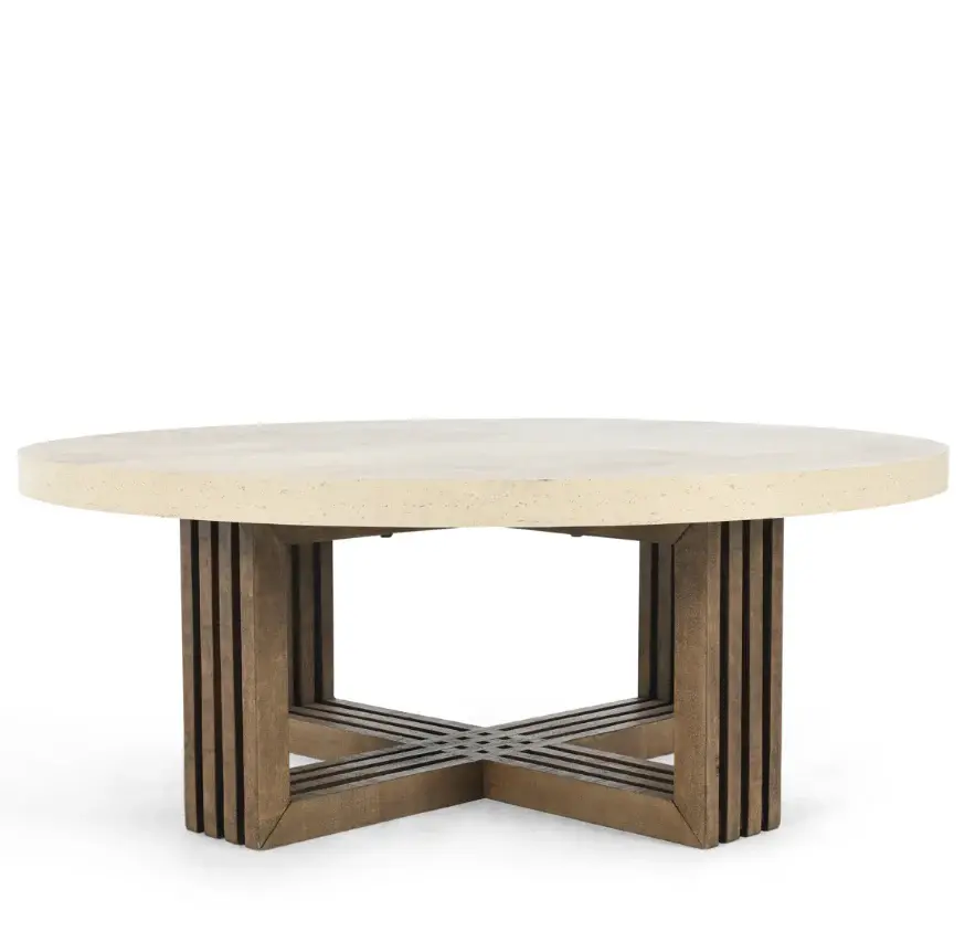 Aspen Reclaimed Pinewood Round Coffee Table