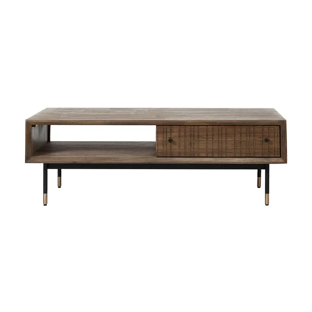 Ava 2 Drawer Rectangular Coffee Table - Acacia Wood
