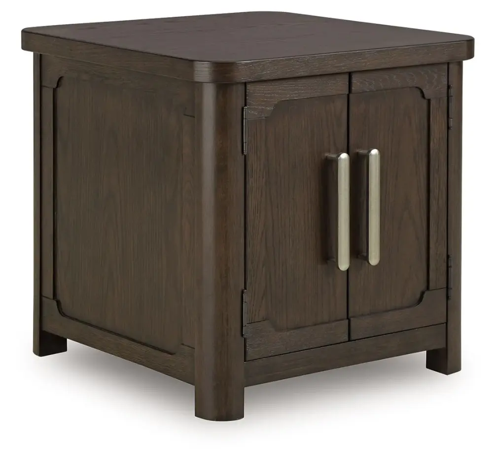 Breckington - Rectangular 2-door End Table - Dark Chestnut