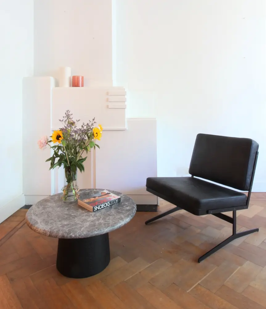 Coffee table Firenze - Grey Marble - 70x70x36cm