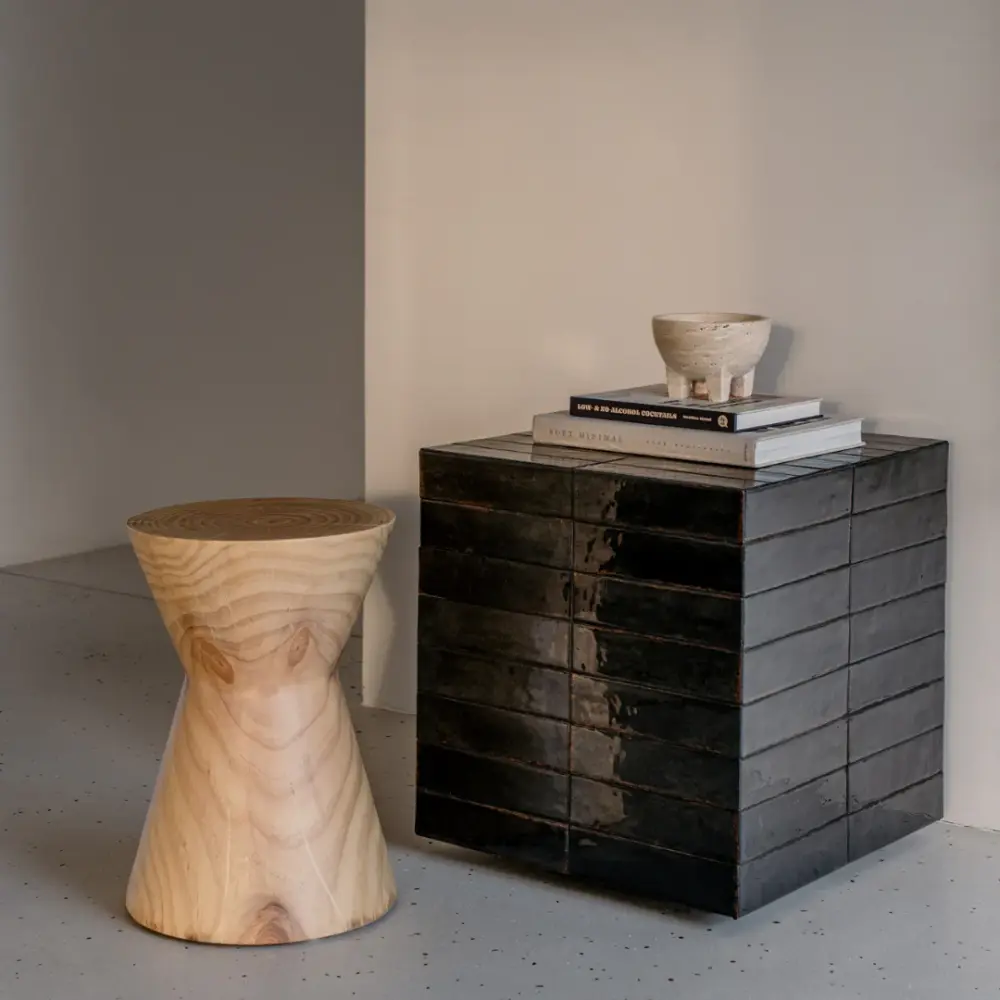 Coffee table Vence Midnight tiles - High - 39 cm