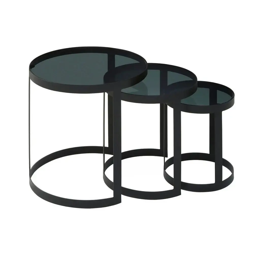 Corrin Set 3 Nest Tables - Onyx Powder Coated Finish