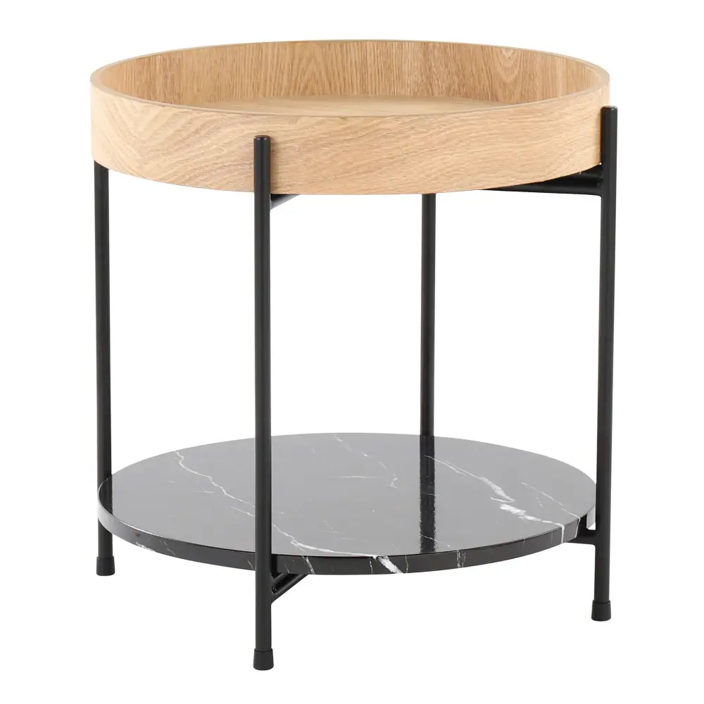 Daniella - Contemporary End Table - Ebony / Natural