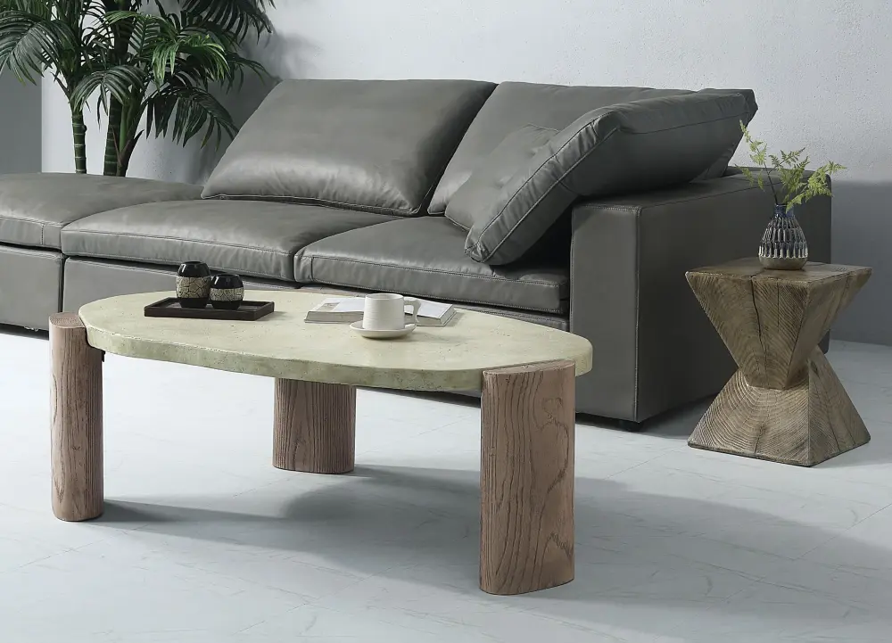 Dayana - Coffee Table - Oak / Off Chalk