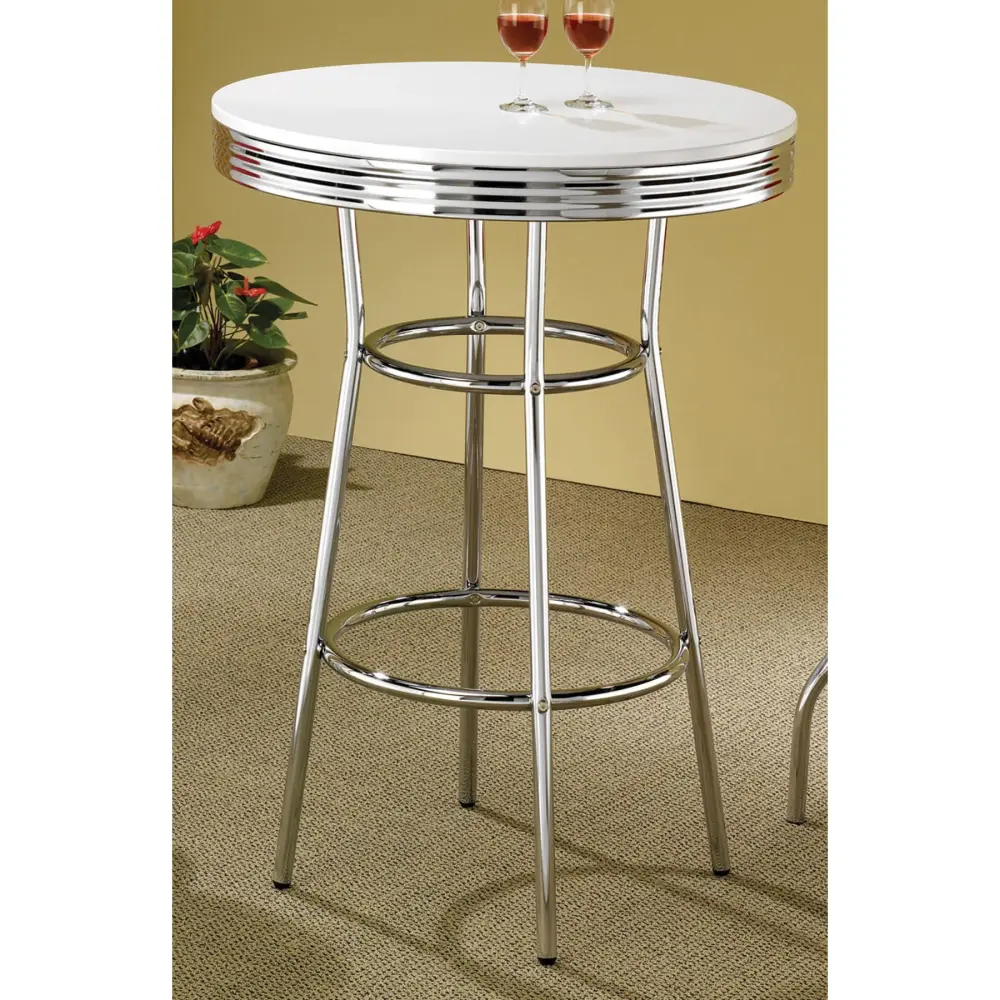 Diamond Modern Furniture COA Round Retro Pub Height Dining Table Pedestal Base 2300