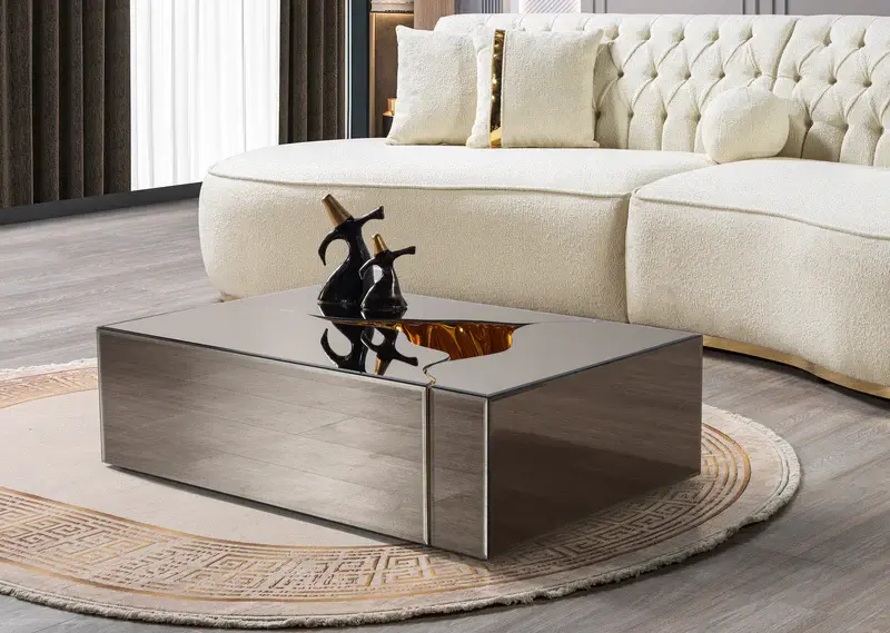 Dream Glass Bronze/Gold 3-Piece Coffee Table