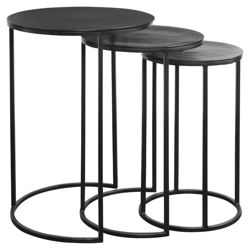 Espresso Set Round Nesting Tables